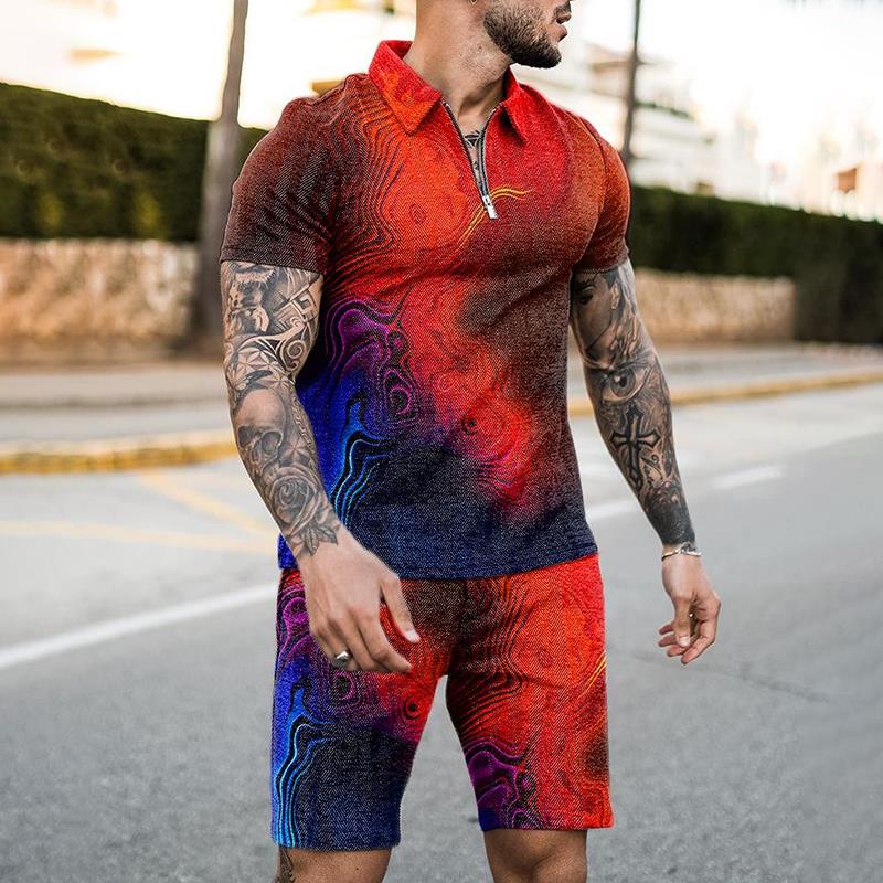 Summer Clothing Styles - Summer Zipper Polo Shirt Suit 2