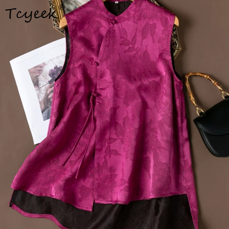Summer De Clothing - Tcyeek 100% Real Silk Women Shirts