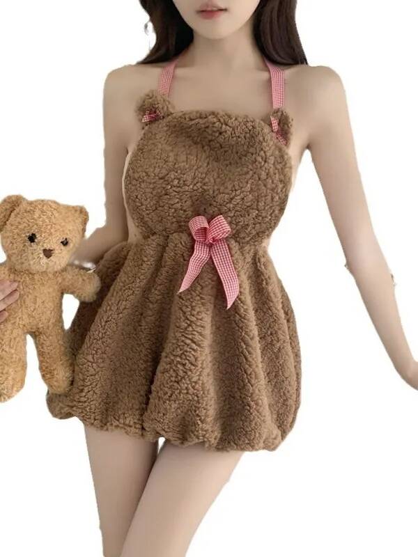 Summer Clothing Drop - New Plush Backless Short Dress Loose
