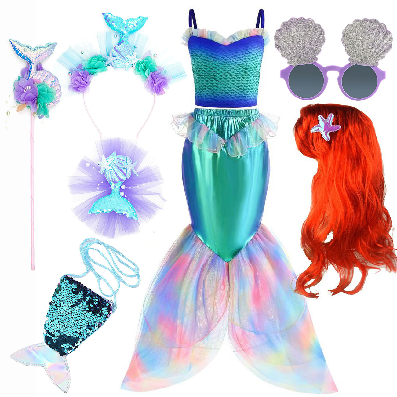 Summer Clothing Kids - Disney Mermaid Dress Up Costume Girl