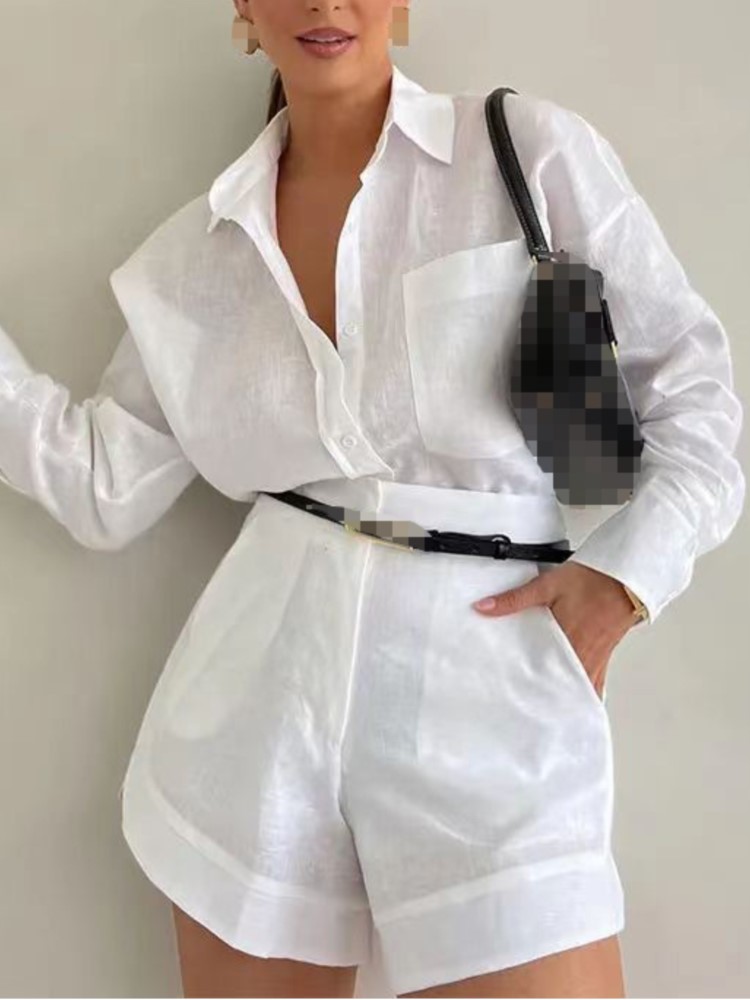 Summer Clothing For Girls - Summer Casual Simple Women's Outfits Button