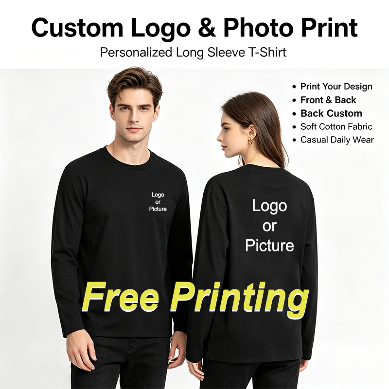 Summer Clothing Styles - Customized Cotton Long Sleeve T-shirts Men