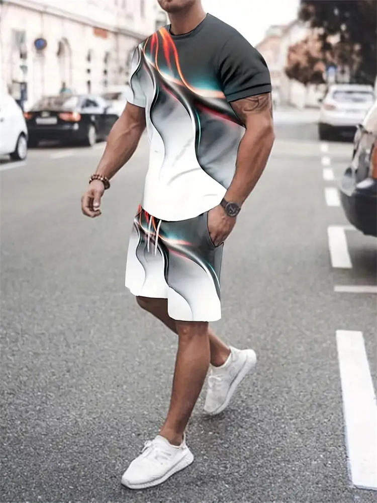Men Women Gradient Texture T-s - Summer Clothing Women ulasan dan harga