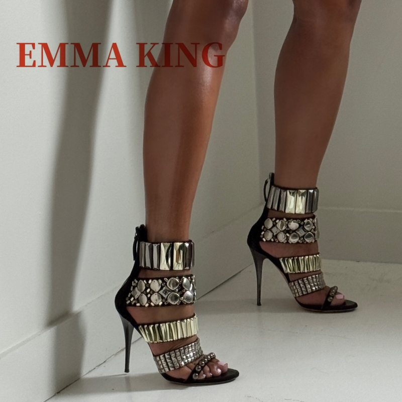 Black Embellished Ankle Strap  - Summer Clothing Styles ulasan dan harga