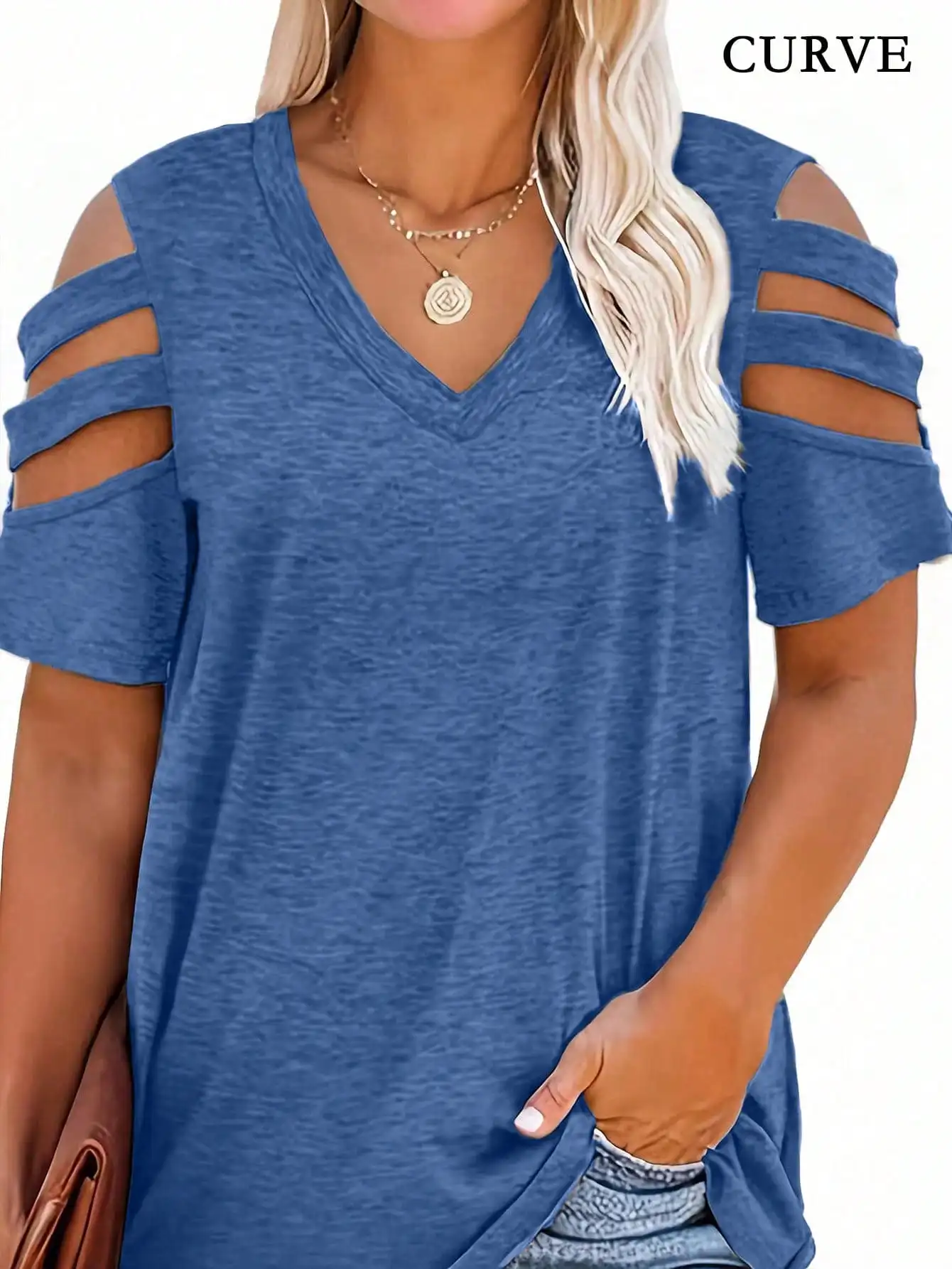 Women Fashion Plus Size 1XL-5X - Off Shoulder Blouse ulasan dan harga