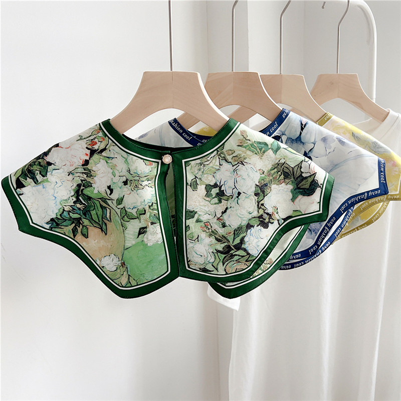 Fashion Floral Detachable Coll - Off Shoulder Blouse ulasan dan harga