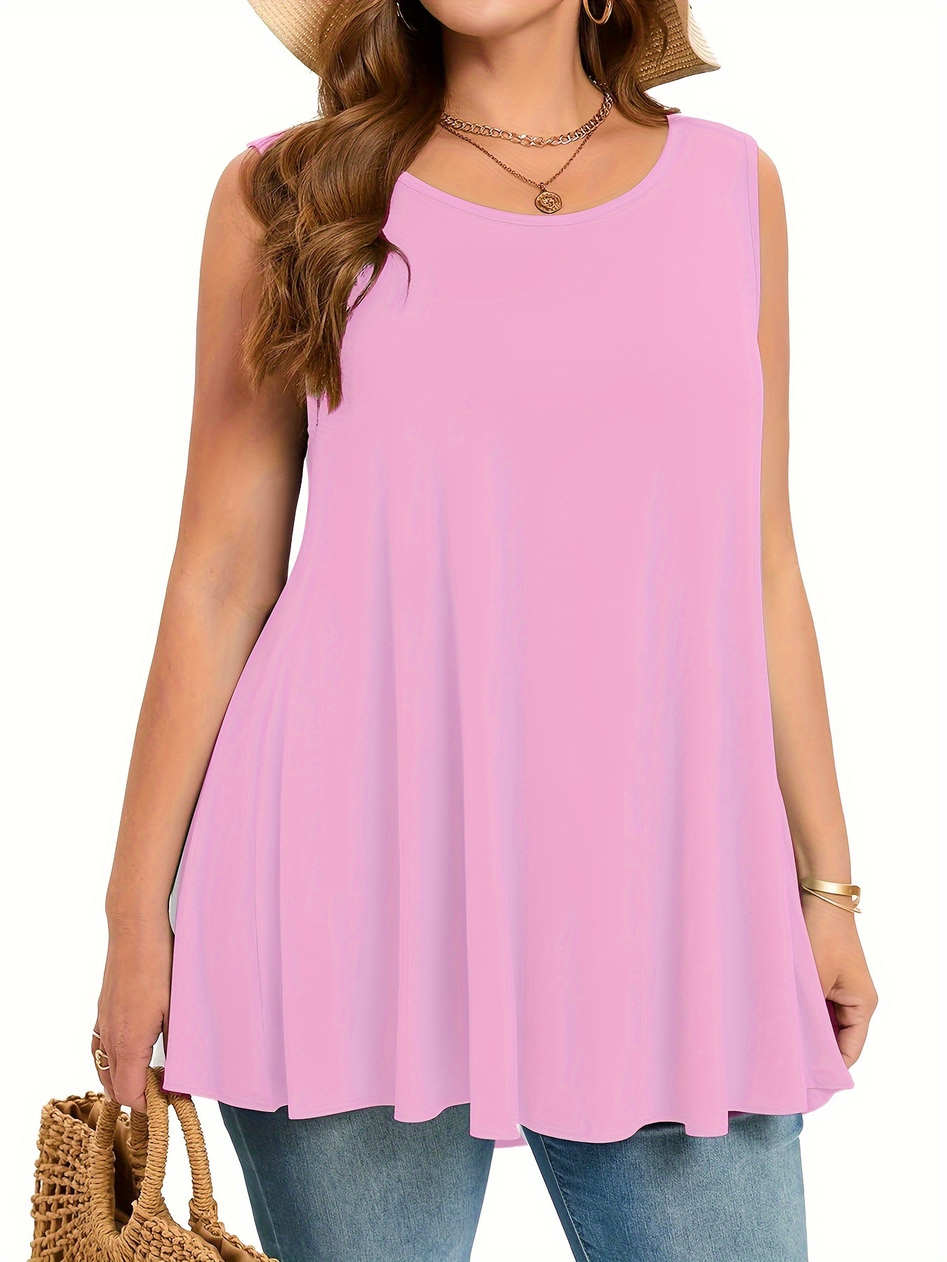 Plus Size Simple Solid Tank To - Summer Clothing Clearance ulasan dan harga