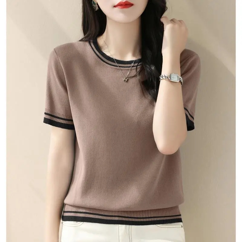 New Summer V-neck Knitted Swea - Summer Clothing Yarn ulasan dan harga