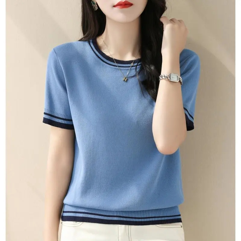 New Summer V-neck Knitted Swea - Summer Clothing Yarn ulasan dan harga