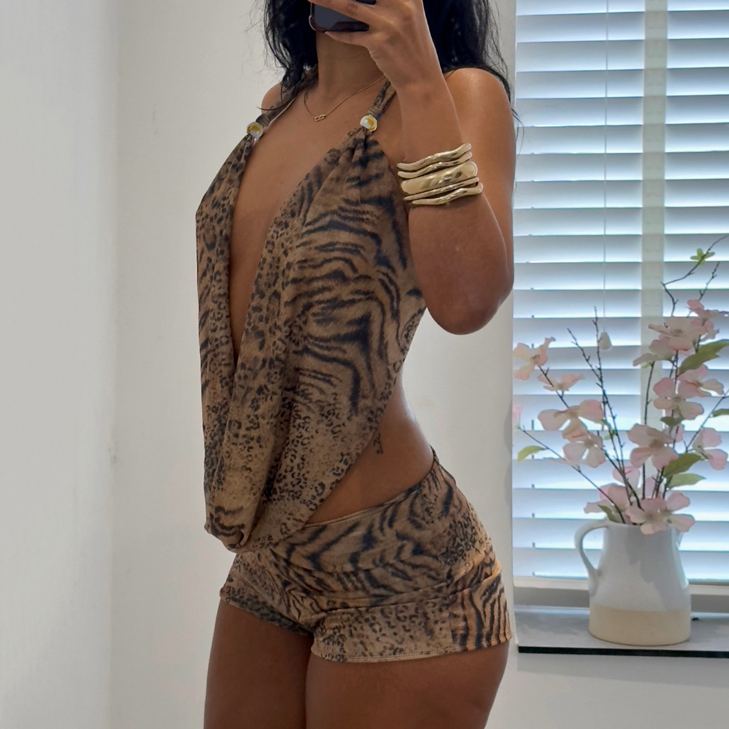 Woman's Leopard Print 2 Piece  - Summer Clothing Bundle ulasan dan harga