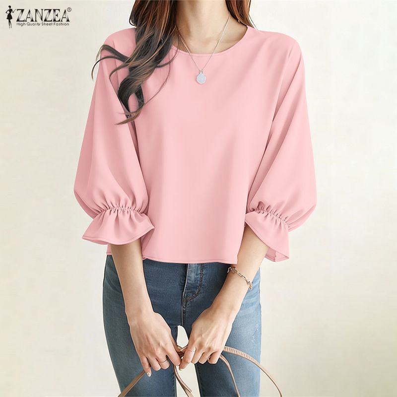 ZANZEA Woman Minimalist 3/4 Pu - Summer De Clothing ulasan dan harga