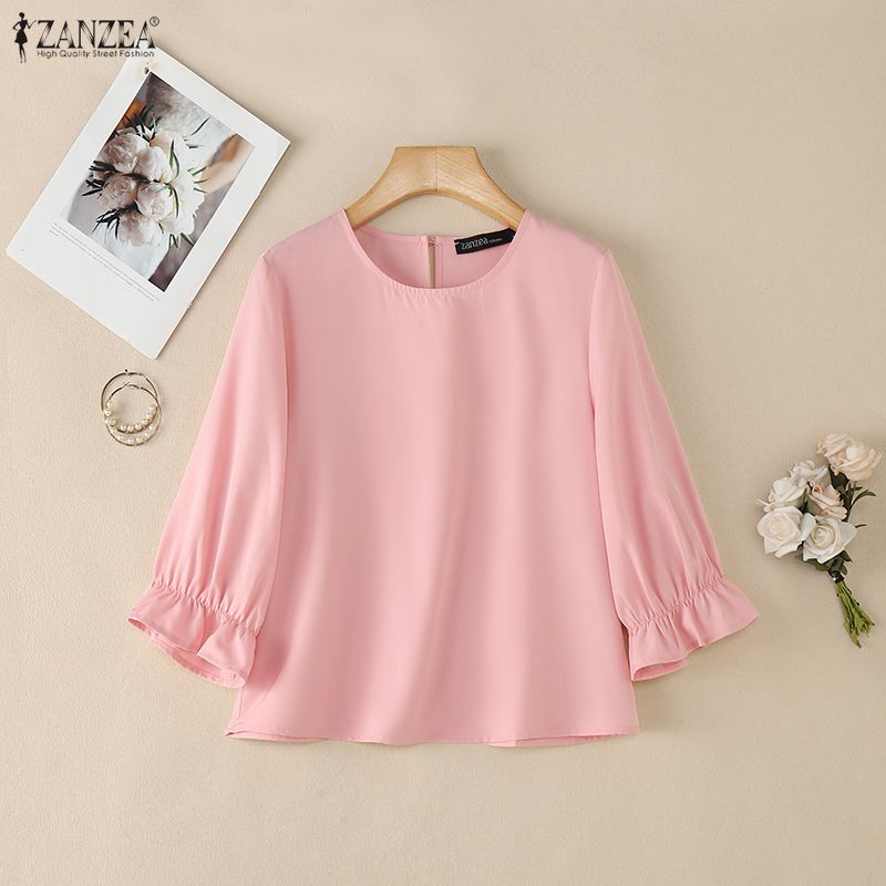 ZANZEA Woman Minimalist 3/4 Pu - Summer De Clothing ulasan dan harga