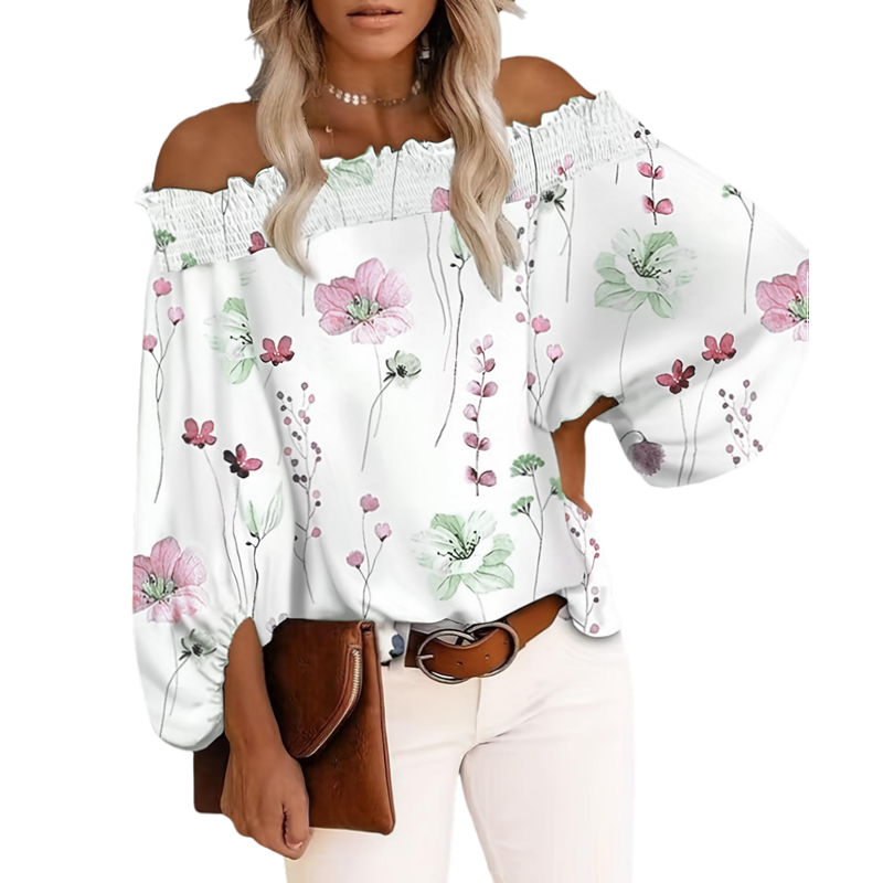 Plus Size New Women's Casual F - Off Shoulder Blouse ulasan dan harga