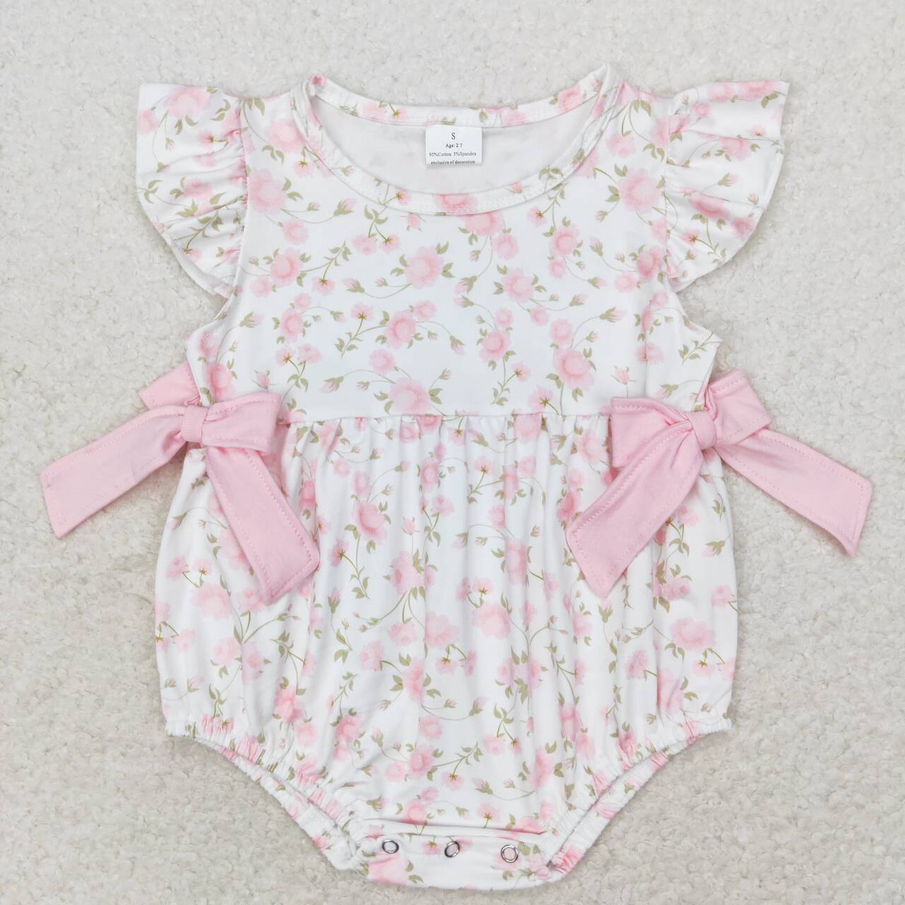Infant girls pink floral Rompe - Summer Clothing Kids Sale ulasan dan harga