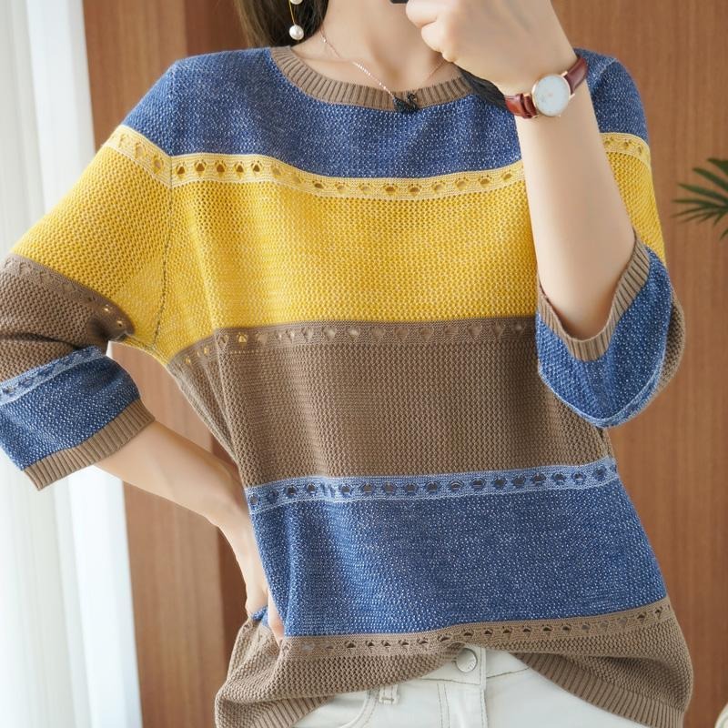 Women Sweater 3/4 Sleeve Korea - Summer Clothing Yarn ulasan dan harga
