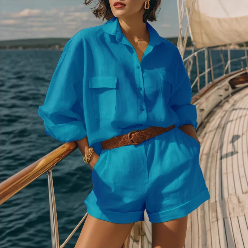 Women's Blue Two Piece Sets 20 - Summer Clothing Set For Girls ulasan dan harga