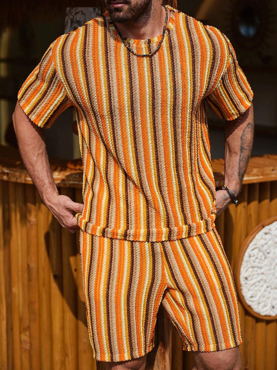 Genlund Men's Knit T-Shirt Set - Summer Clothing Crochet Patterns ulasan dan harga