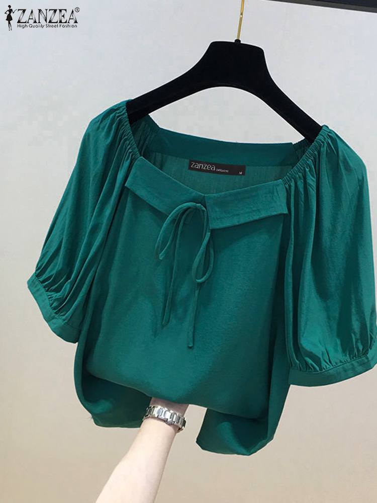 ZANZEA Korean Style Solid Blou - Summer Clothing Bundle ulasan dan harga