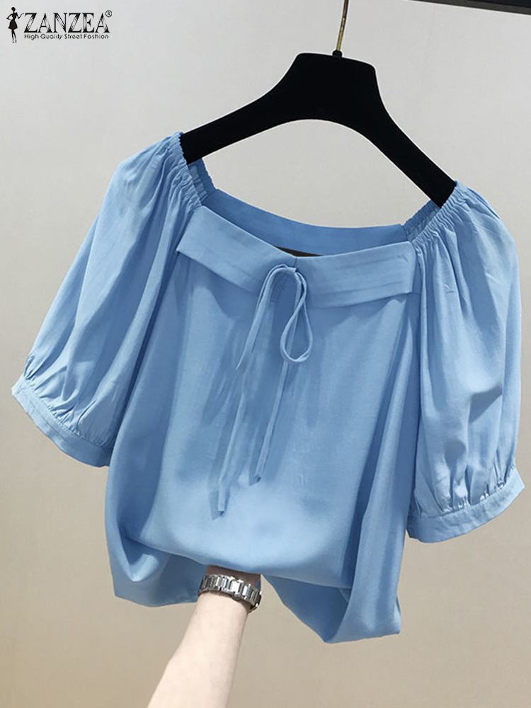 ZANZEA Korean Style Solid Blou - Summer Clothing Bundle ulasan dan harga