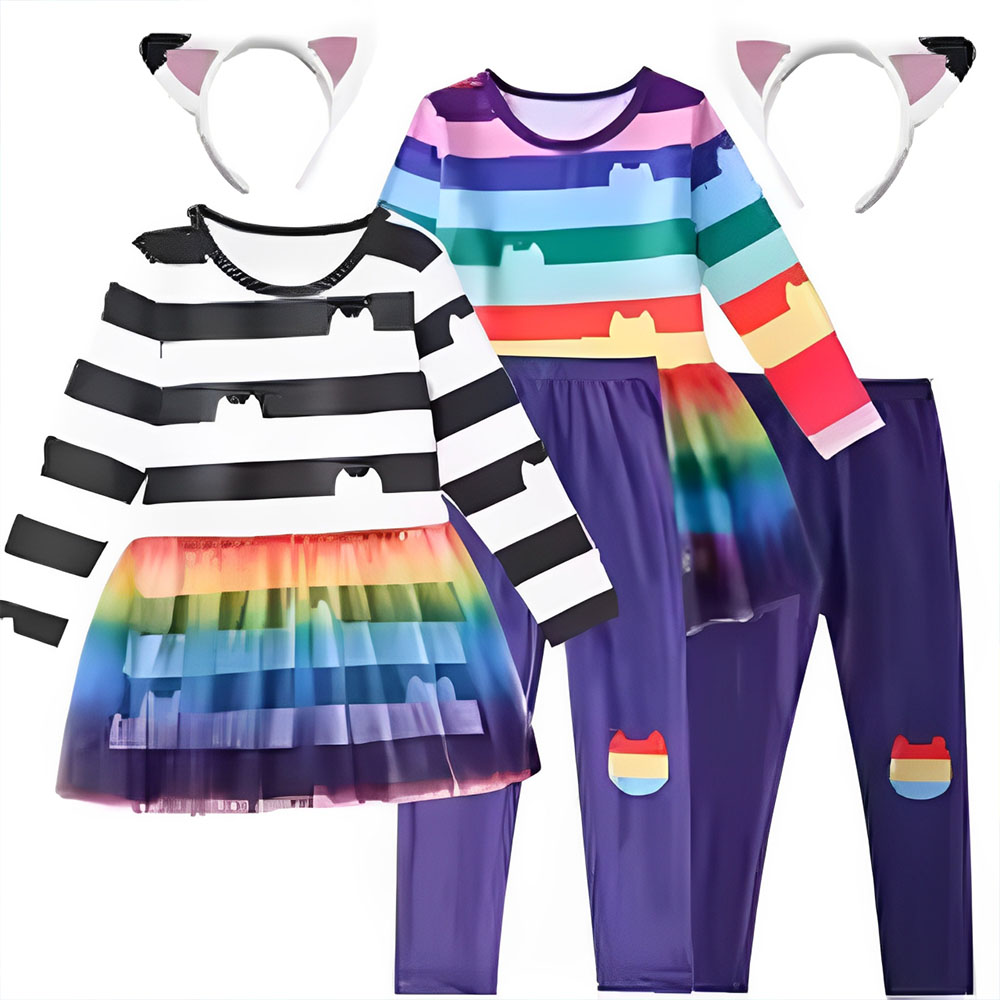 2026 cartoon Black White Strip - Summer Clothing For Teen Girls ulasan dan harga