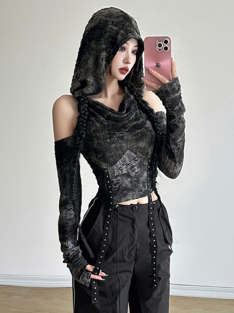 Hooded Y2k Top For Women Cloth - Summer De Clothing ulasan dan harga