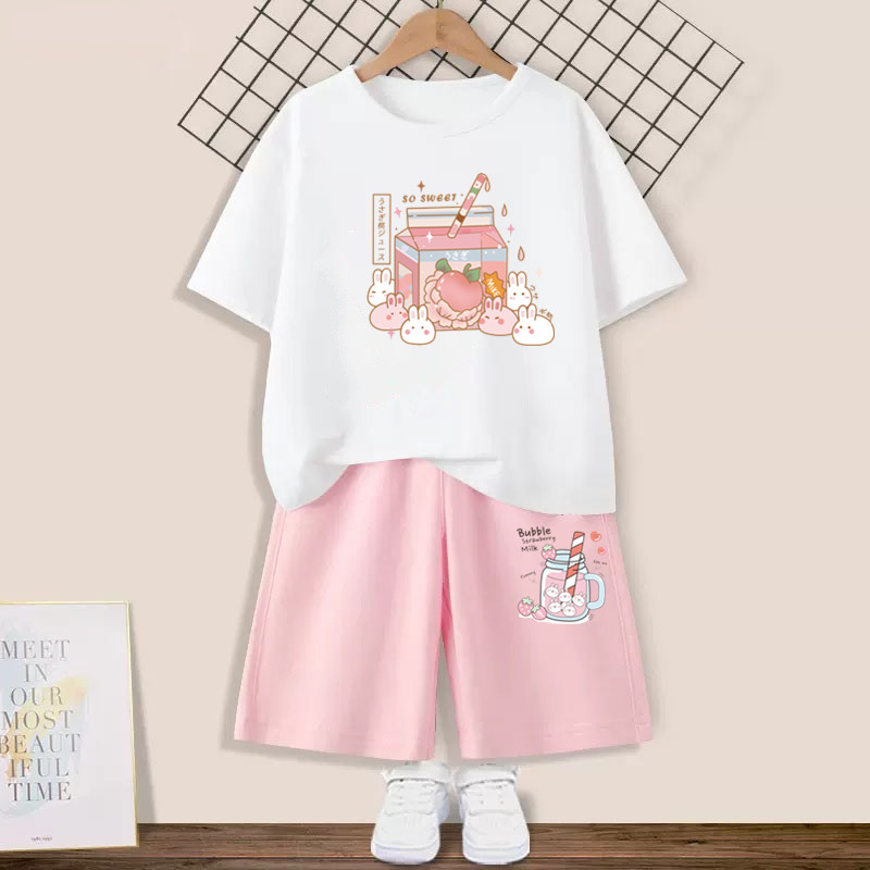 Summer Kids Girls 2Pcs Outfit  - Summer Clothing For Teen Girls ulasan dan harga