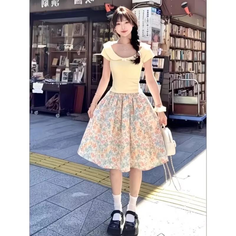 Japan Korean Women Sweet Slim  - Summer Clothing For Japan ulasan dan harga
