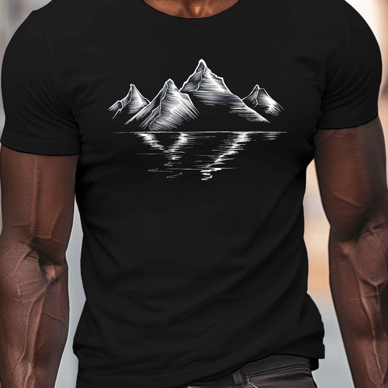 Men's Casual Royal T-Shirt wit - Summer Clothing Range ulasan dan harga