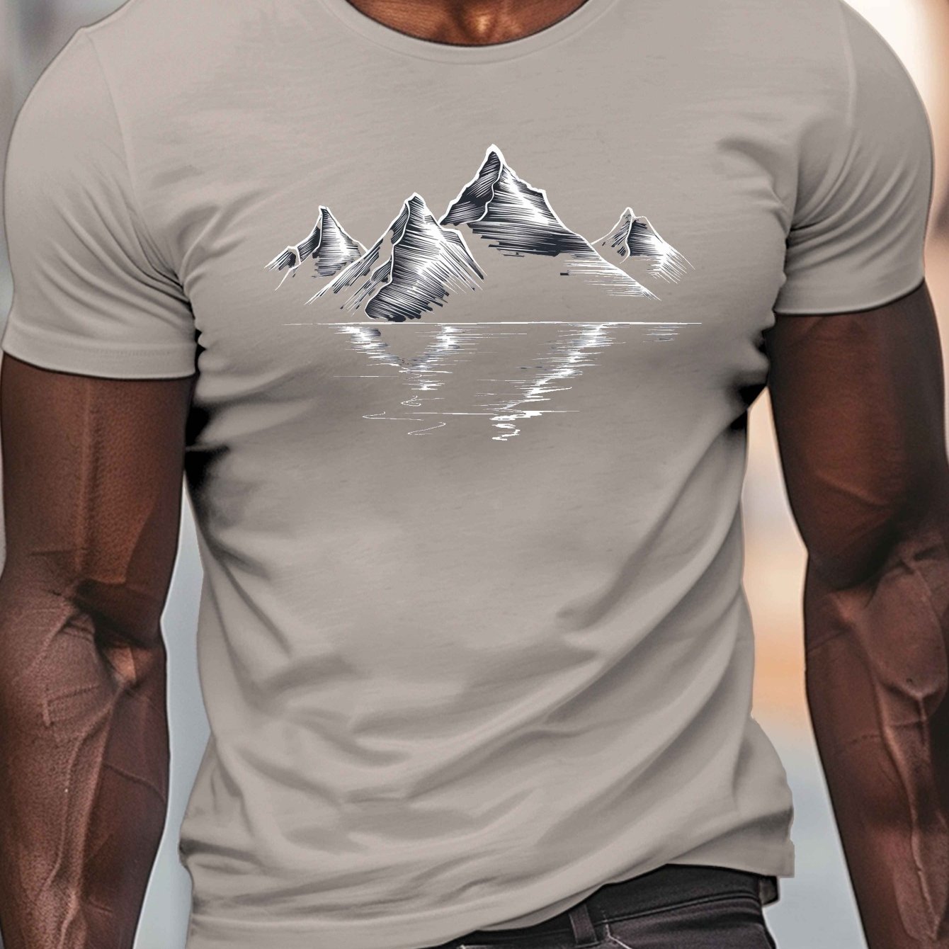 Men's Casual Royal T-Shirt wit - Summer Clothing Range ulasan dan harga