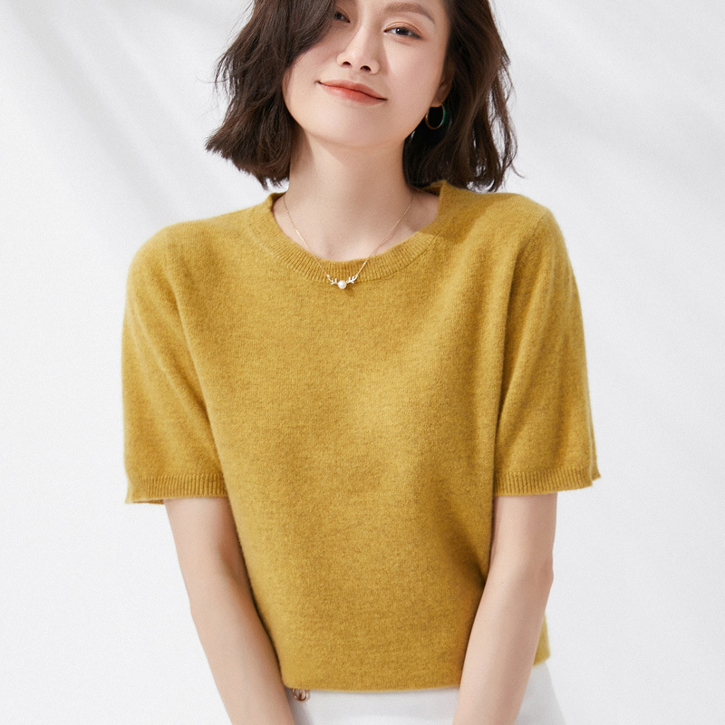 Spring and Summer New Short-sl - Summer Clothing Yarn ulasan dan harga