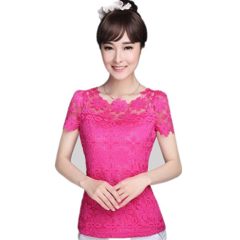 Plus Size Women  Lace  Blouse  - Summer Clothing Clearance ulasan dan harga