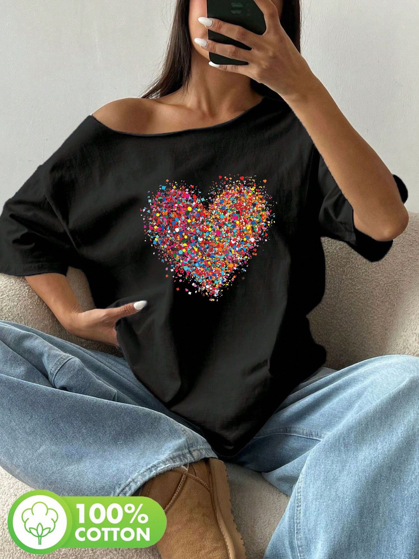 Plus Size 100% Cotton Shoulder - Off Shoulder Blouse ulasan dan harga