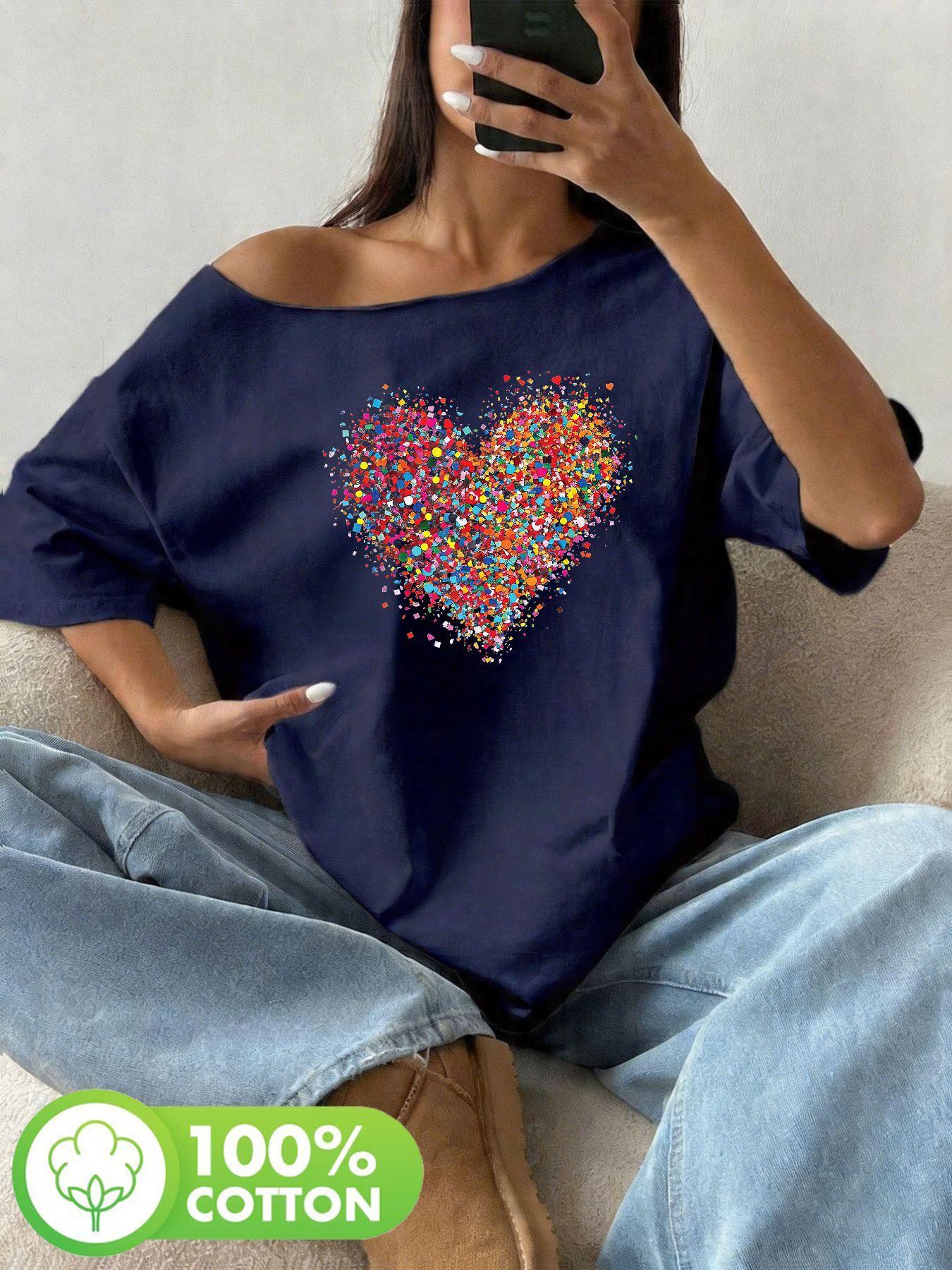 Plus Size 100% Cotton Shoulder - Off Shoulder Blouse ulasan dan harga