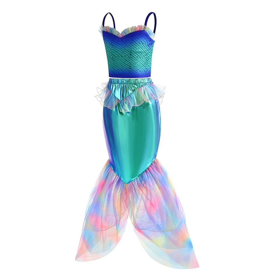 Disney Mermaid Dress Up Costum - Summer Clothing Kids ulasan dan harga