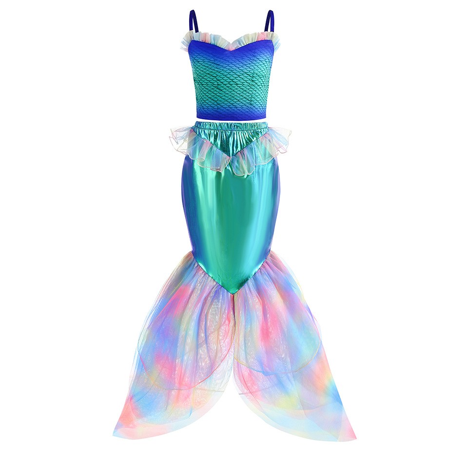 Disney Mermaid Dress Up Costum - Summer Clothing Kids ulasan dan harga