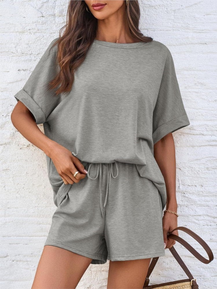 Lady Casual Set Fashion Solid  - Summer Clothing Set For Girls ulasan dan harga