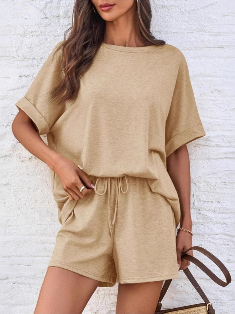 Lady Casual Set Fashion Solid  - Summer Clothing Set For Girls ulasan dan harga