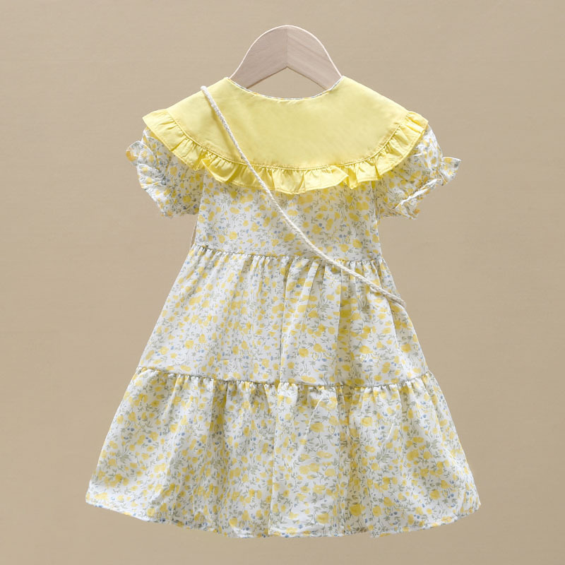 2PCS Summer Yellow Floral Chil - Summer Clothing For Teen Girls ulasan dan harga