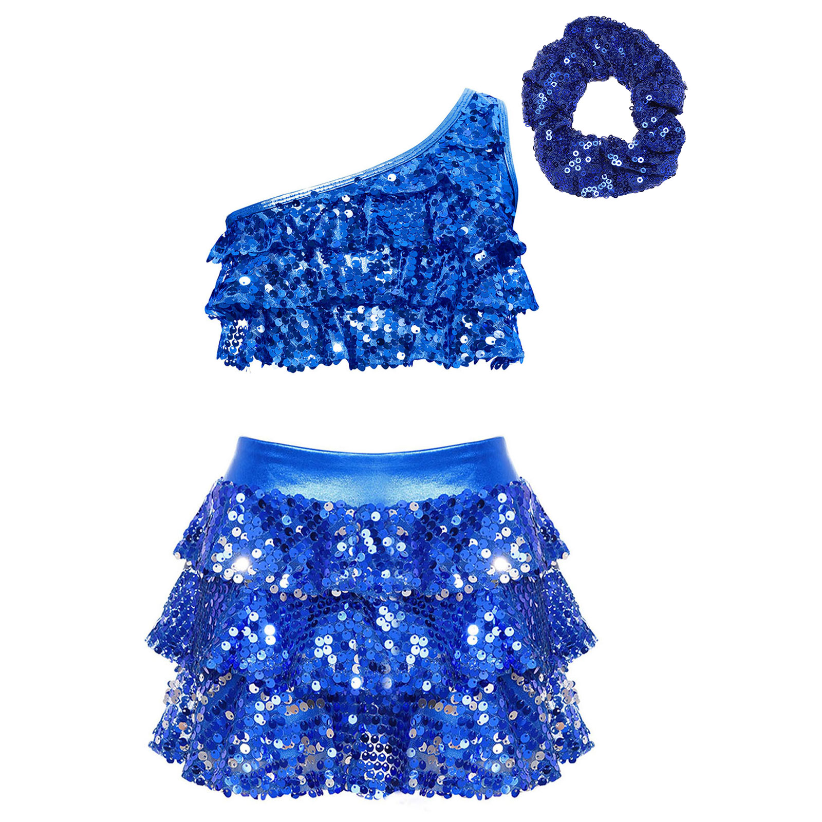 Kids Girls Shiny Sequins Latin - Summer Clothing Kids ulasan dan harga