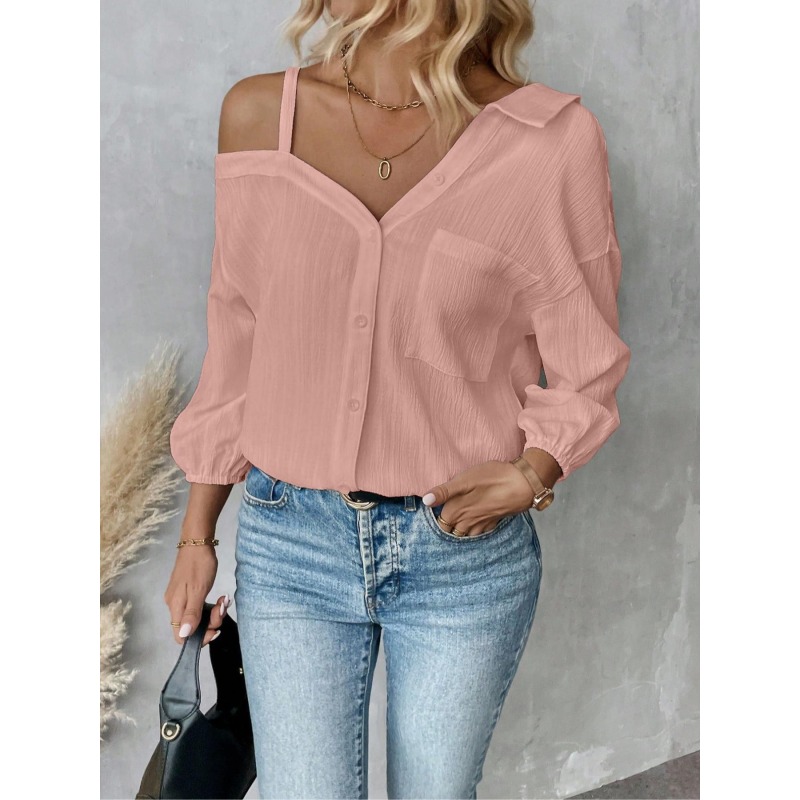 Plus Size1XL-5XL Women Blouses - Off Shoulder Blouse ulasan dan harga