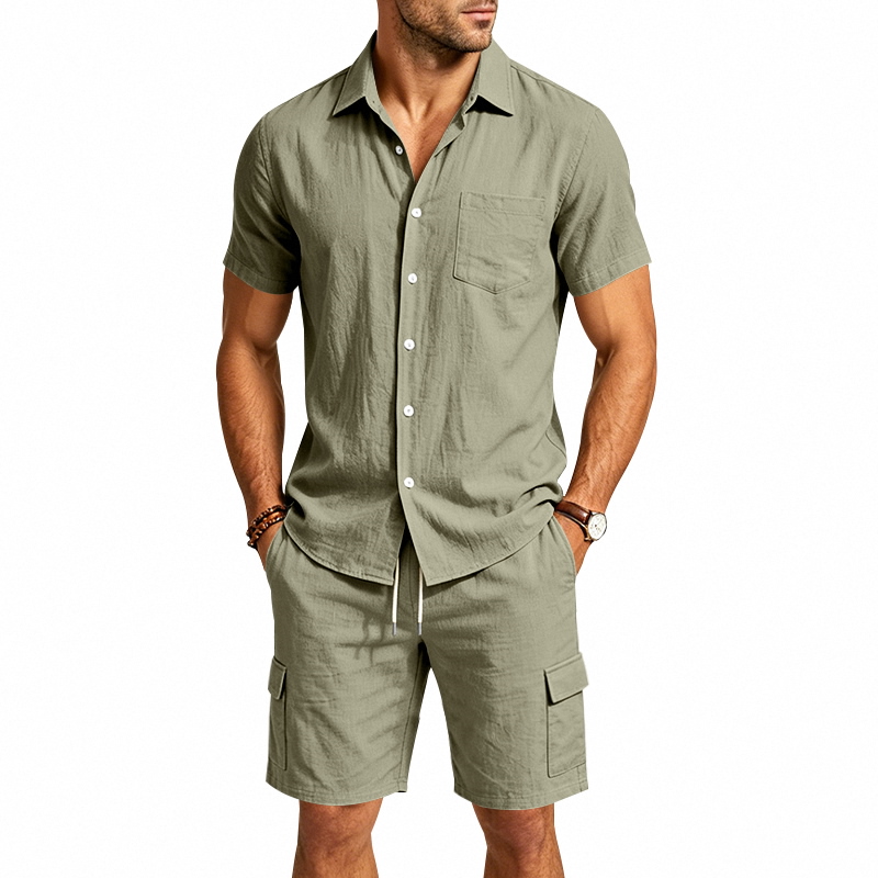 Men Summer American Linen Two  - Summer Outdoor Clothing ulasan dan harga