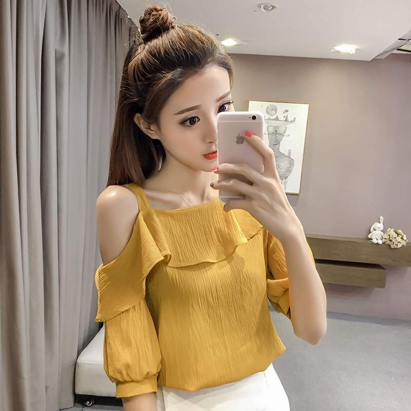 New Summer Women Sexy off-the- - Off Shoulder Blouse ulasan dan harga