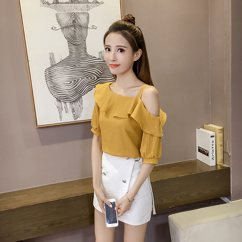 New Summer Women Sexy off-the- - Off Shoulder Blouse ulasan dan harga