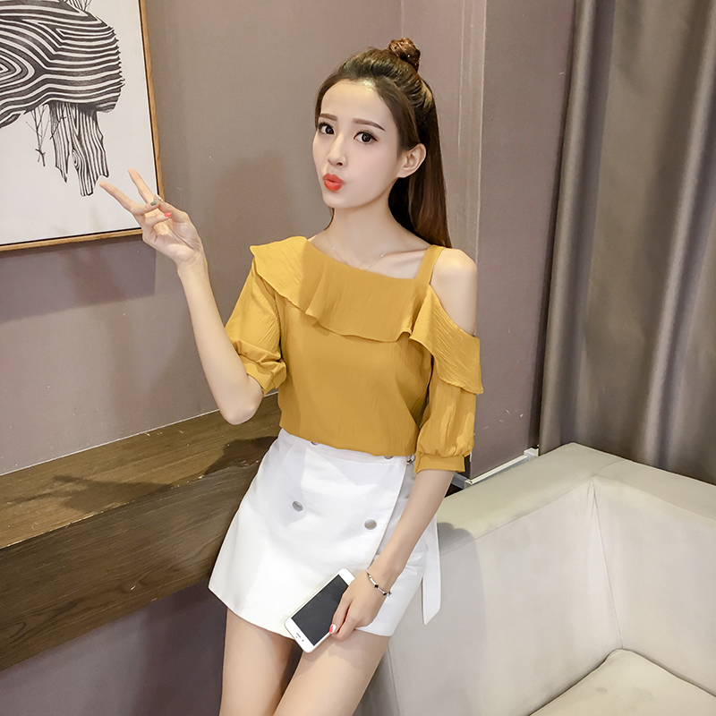 New Summer Women Sexy off-the- - Off Shoulder Blouse ulasan dan harga